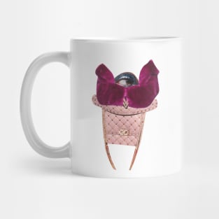 Wary Girl in Pink Fur Mug